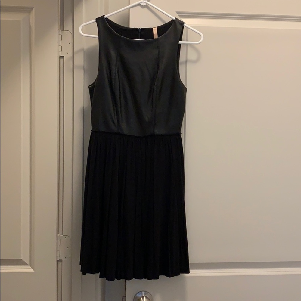 Black leather dress